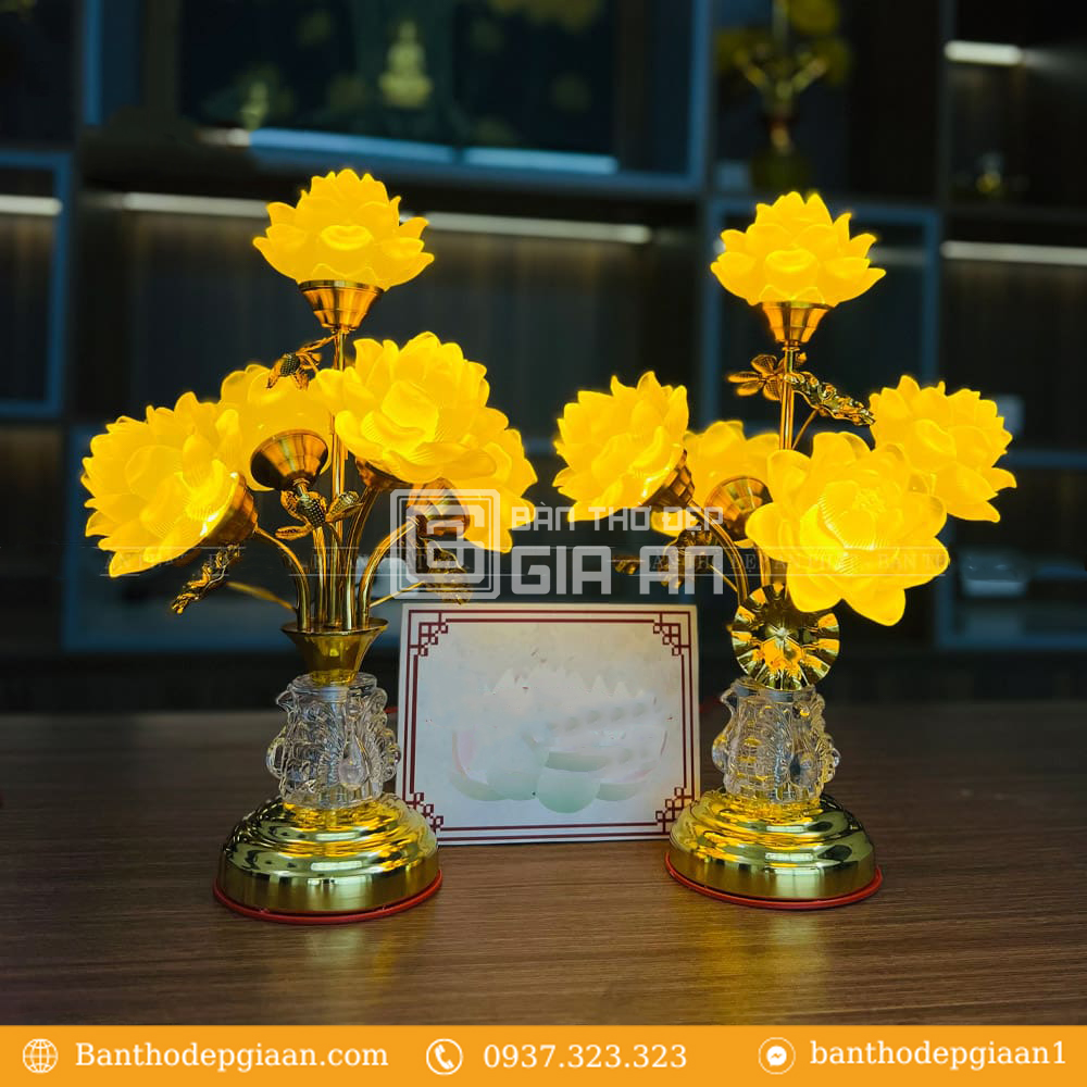 Tổng Hợp 100+ Mẫu Đèn Bàn Thờ Gia Tiên, Đèn Thờ Phật Đẹp 10 den tho bang dien hoa sen cao cap dt814 4