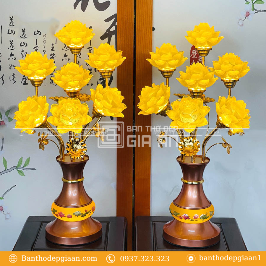 Tổng Hợp 100+ Mẫu Đèn Bàn Thờ Gia Tiên, Đèn Thờ Phật Đẹp 5 den tho hoa sen luu ly binh ngoc lun 7 bong dt1084 2