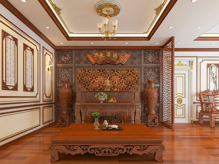 Phòng thờ nên sơn màu gì để hợp mệnh gia chủ? 14 phong-tho-nen-son-mau-gi-hop-voi-nguoi-menh-hoa