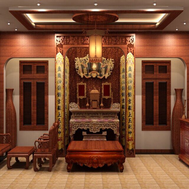 Dịch Vụ Thiết Kế Phòng Thờ Giá Rẻ 2023 184 mau-thiet-ke-phong-tho-trong-phong-khach-phong-cach-co-dien